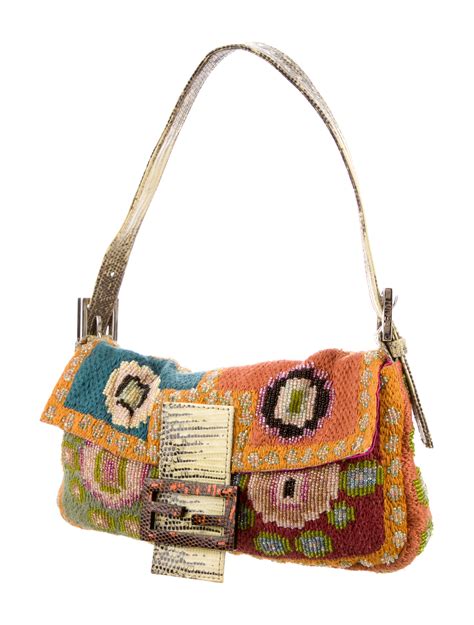 fendi beaded bag vintage|genuine Fendi baguette.